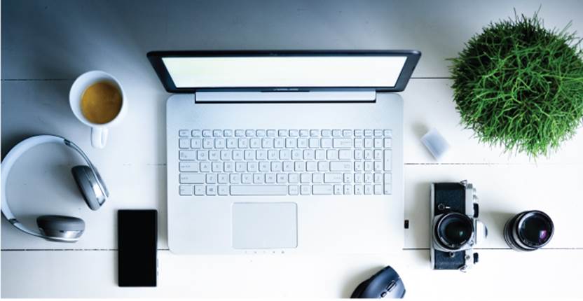 laptop on office table
